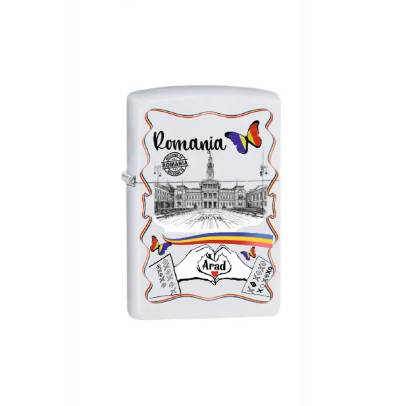 Arad romania, bricheta metalica personalizata cu mesaj